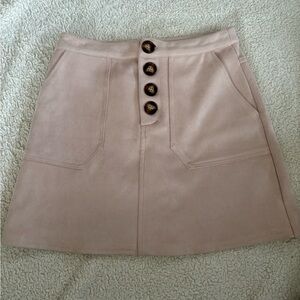 Dry goods pink suede mini skirt